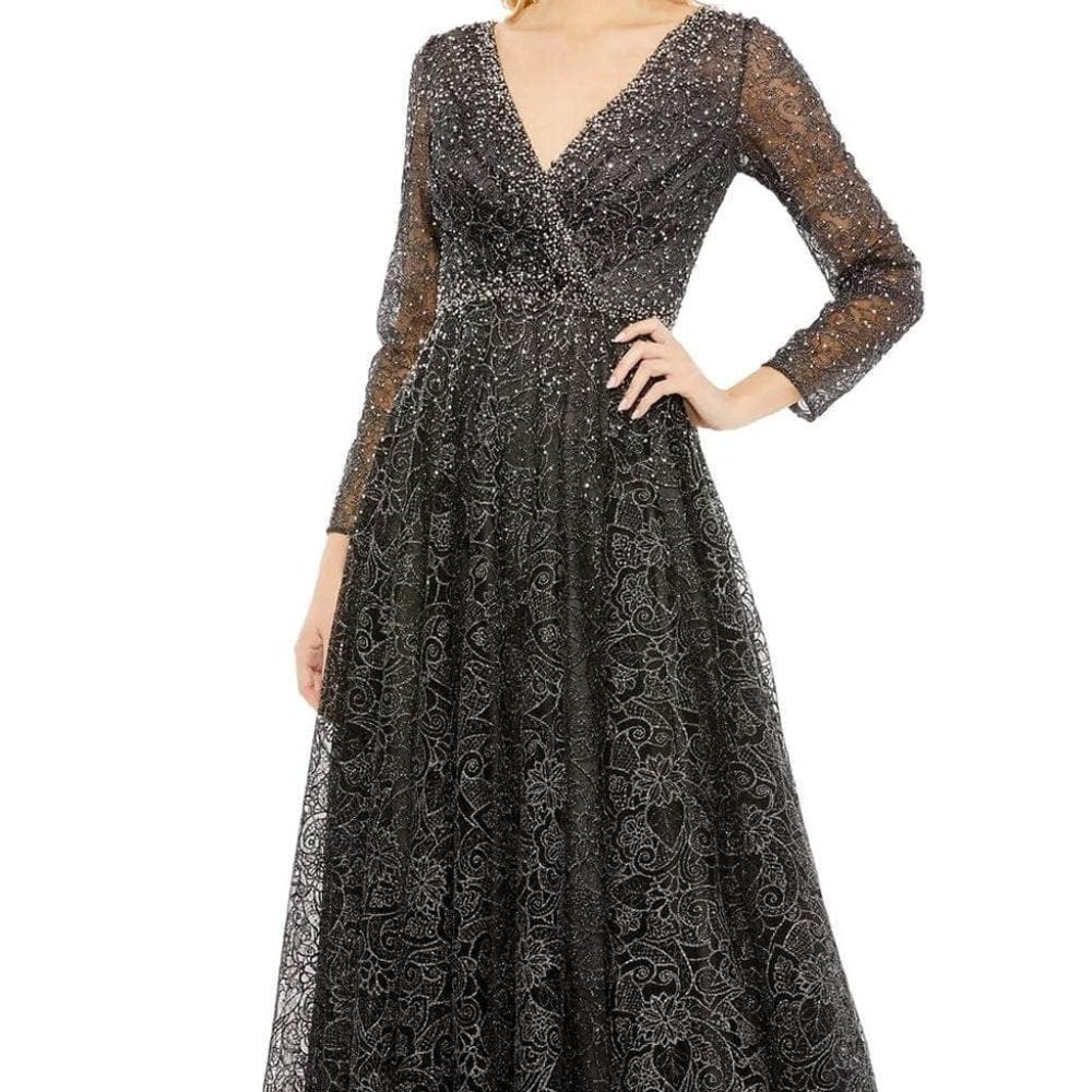 Mac Duggal 20372 Mother of the Bride Graphite Size 16 - Picture 1 of 8